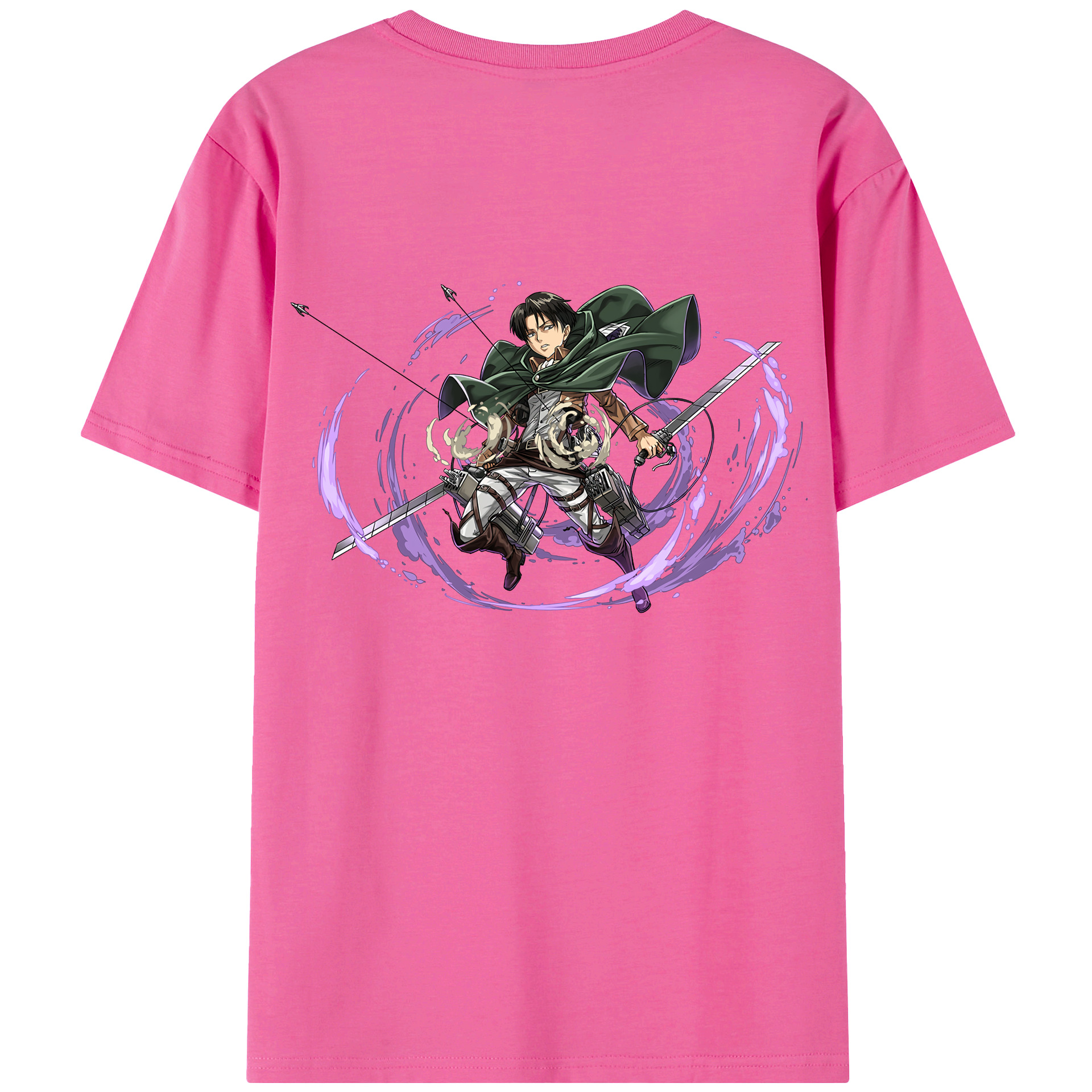 （画像用） 進撃の巨人 リヴァイ·アッカーマン Attack on Titan Levi Ackerman レディース半袖Tシャツ(バックプリント)